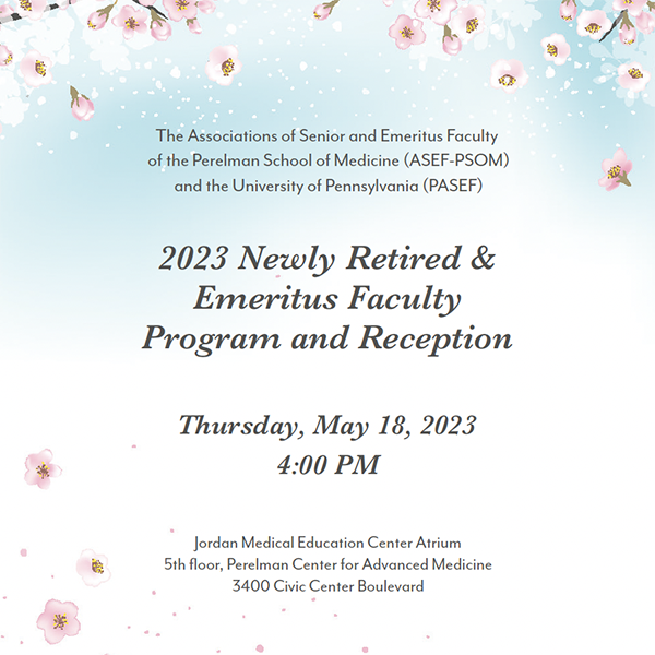 Newly Retired & Emeritus Faculty Celebration Flyer