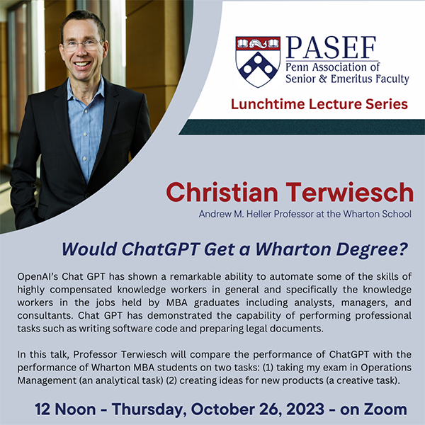 Christian Terwiesch Lunchtime Lecture Series