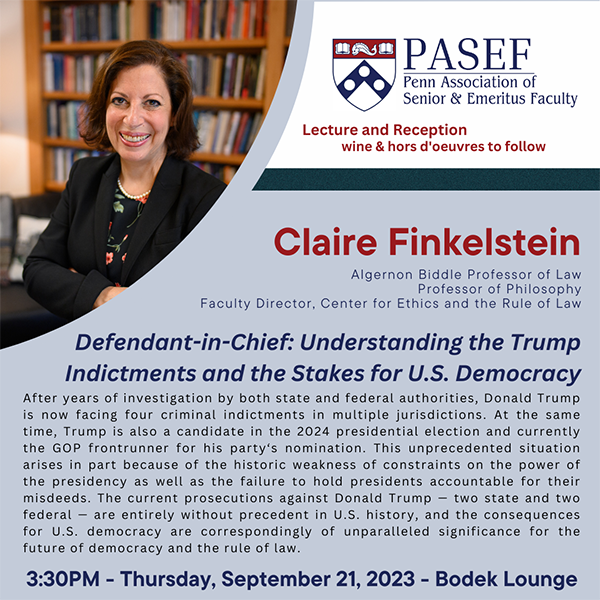 Claire Finkelstein Lecture and Reception