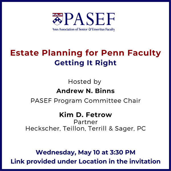 Estate Planning for Penn Faculty