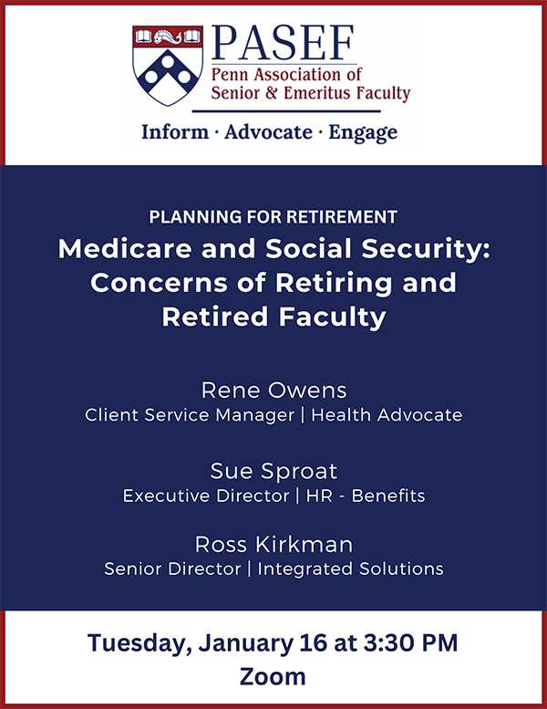 Medicare and Social Security: Concerns of Retiring and Retired Faculty